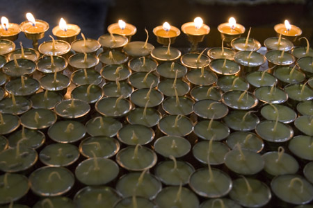Yak butter candles- Prayer Hall of Drepung Monastery Lhasa Tibet